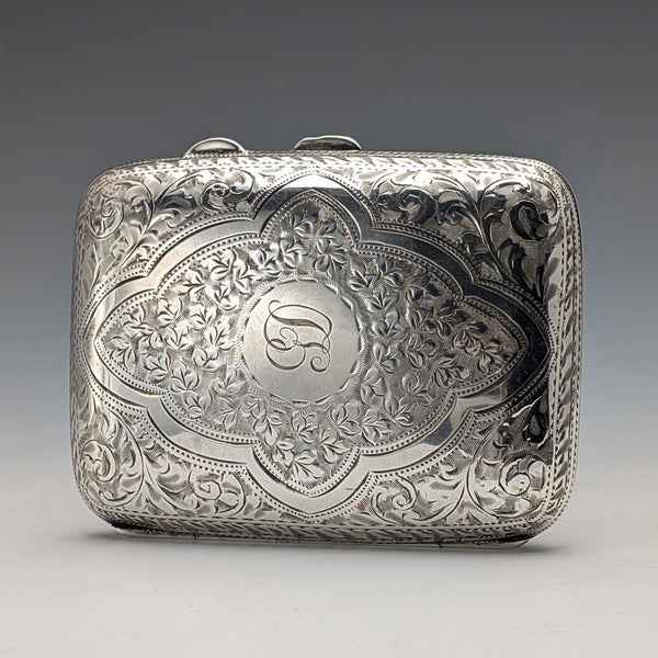 1929 British Vintage Sterling Silver Cigarette Case 59g George Frank Bickerton